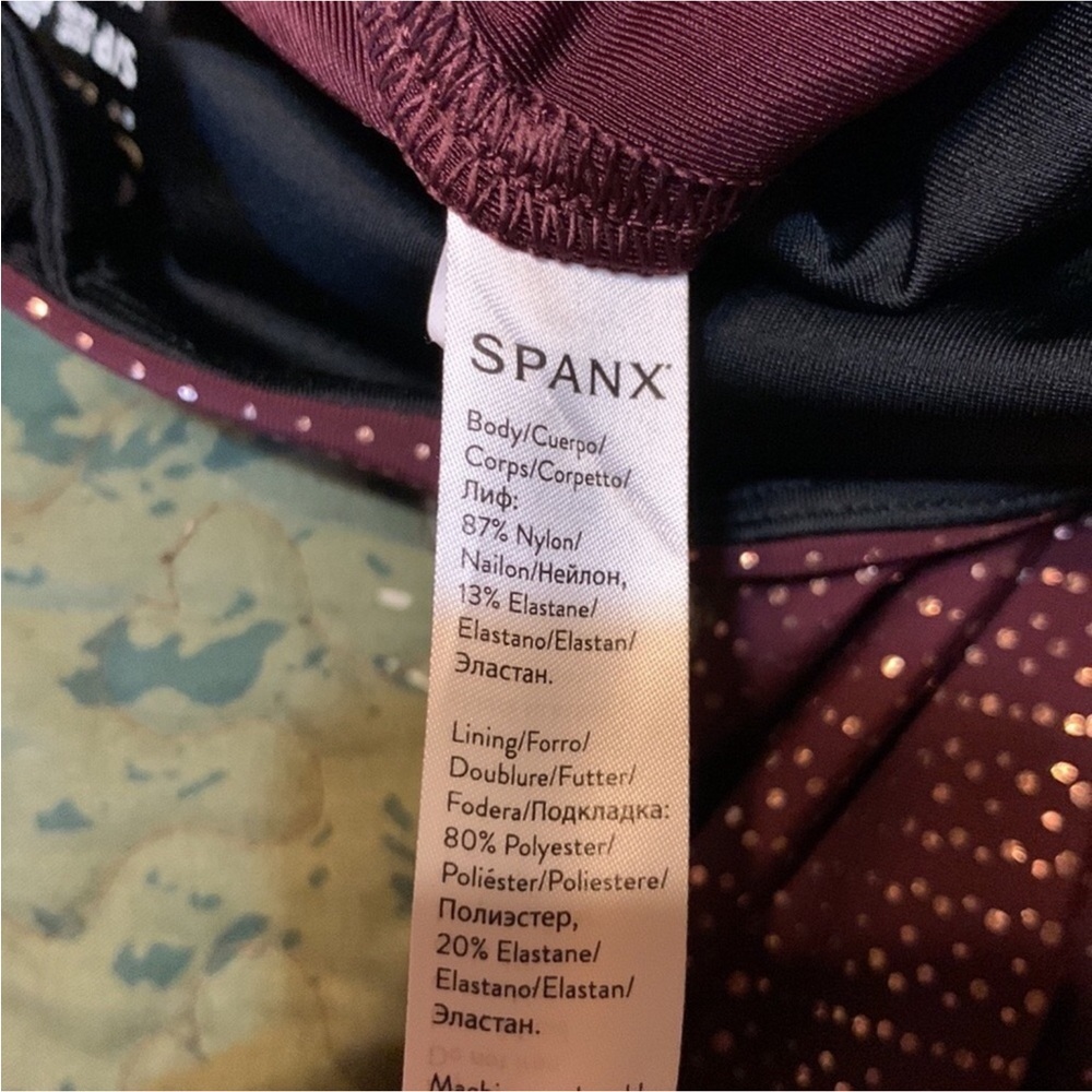 Spanx 7/8 leggings Metallic mist - wine and rose gold Size Small - Picture 10 of 12